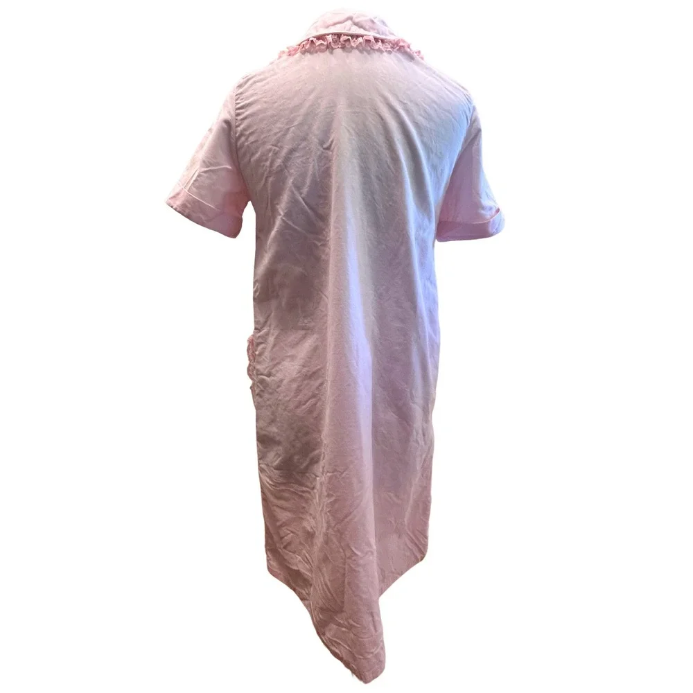 Vintage 1950s Handmade Housecoat Size S Pink Mid Century Modern Coquette Retro